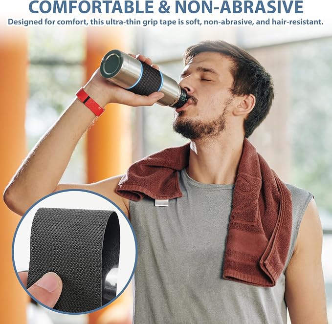 1 Inch x 26 FT Rubber Grip Tape, Black Ultra-Thin Strong Adhesive Anti-Slip for Handles, Home Use, Waterproof Wear-Resistant Heat Resistant Grip Tape, Comfortable in Hands