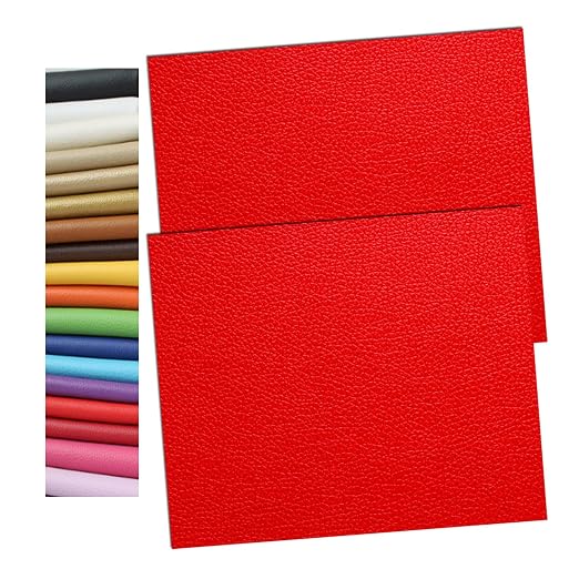 2 Pcs Sofa Repair Self Adhesive Leather Tape Patch Strong Adhesive Car Seat Furniture Repair Patches High Low Temperature Wear Waterproof Resistant (10 x 12 inch/2pcs, Red)
