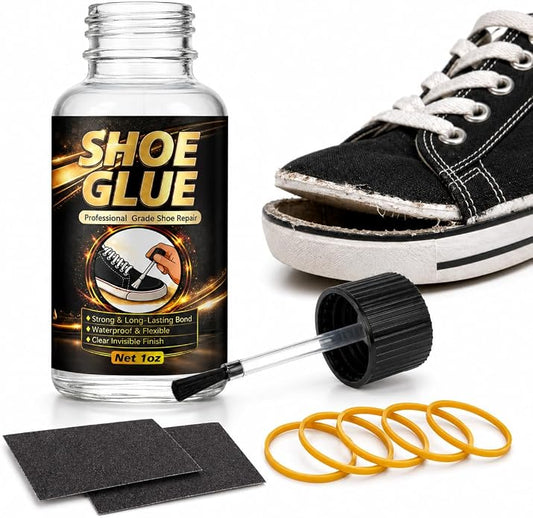 Shoe Glue – Waterproof, Clear, Fast-Drying, Heavy Duty Shoe Glue Sole Repair for Sneakers, Boots, Heels, Hiking Shoes, Leather, Slippers, Rubber, and Canvas（30g）