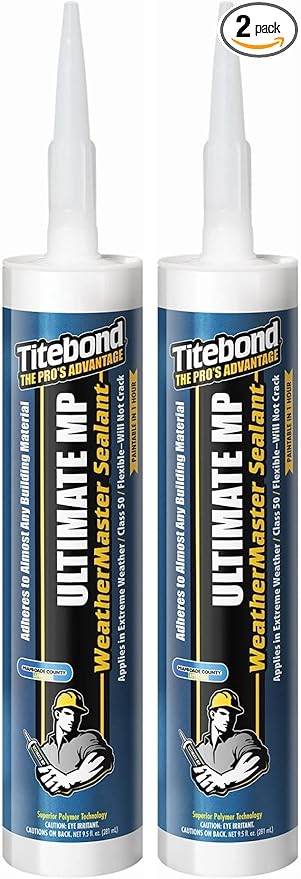 Titebond WeatherMaster Ultimate MP All-Weather Hybrid Sealant 71021-9.5 Oz. Cartridge - Gray (Pack of 2)