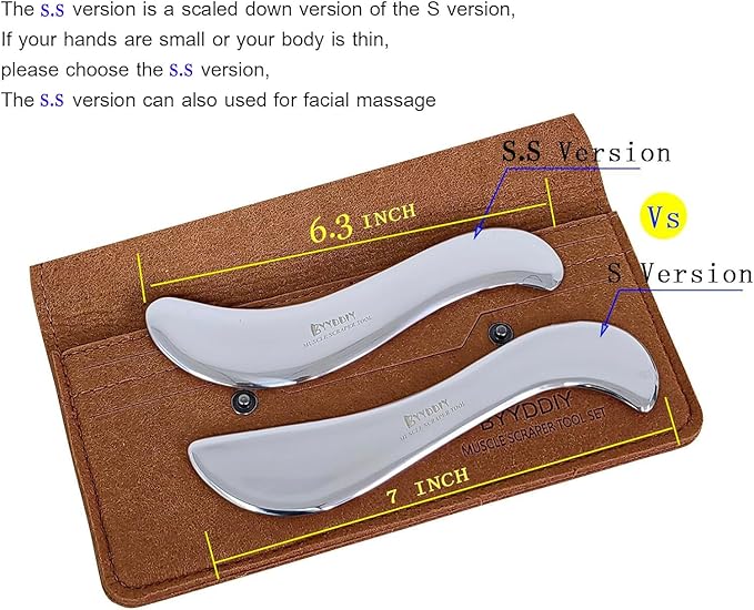 BYYDDIY 6.3 inch Stainless Steel Gua Sha Tool & Muscle Scraper Tool & Gua Sha Facial Tools (S.S)