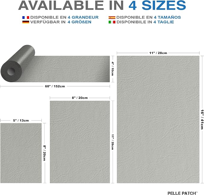 Leather Repair Kits - 25 Colors Available - Original 8x11 - Light Grey