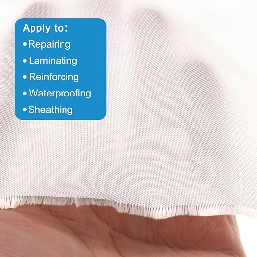 MECCANIXITY Fiberglass Cloth 15 Oz/400g 1m(1 Yards) x1mx0.4mm E Glass Plain Weave Glass Fiber 10.76 Sq Feet, Woven Fabric for Boat RC Plane Auto Surfboard Tub Pool Repair