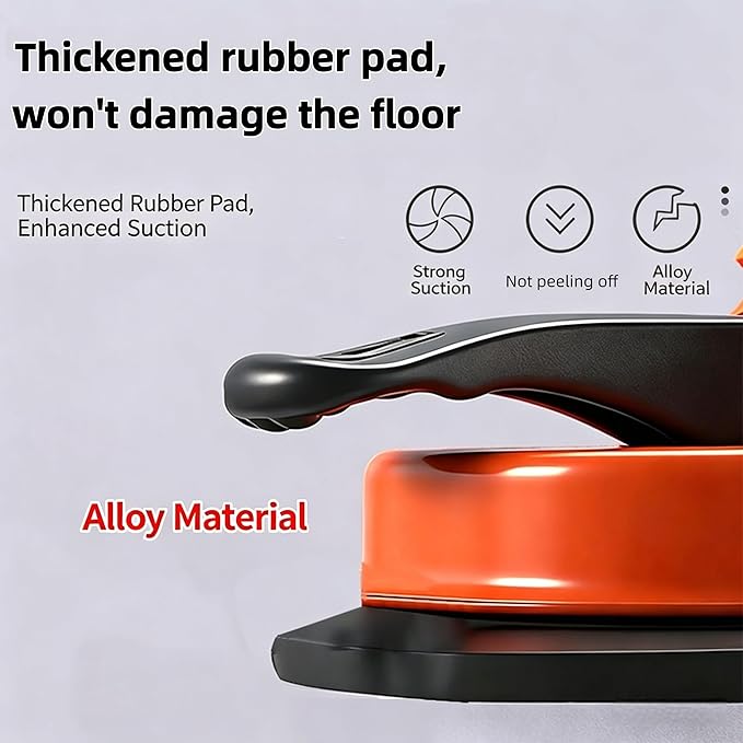 Heavy Duty Floor Gap Fixer Tool, Iron Construction with Enhanced Suction Cup & 5 Sticky Pads, Perfect for Laminate & Solid Wood Floor Gap Repair