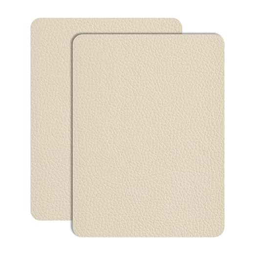 Leather Repair Patch Tape 8×12 inch 2 pcs Furniture Leather Strong Self Adhesive Tape for Sofas Couch Car Seats Cabinets Bags Anti Scratch Patches First Aid Patch Fixing Leather Light Beige