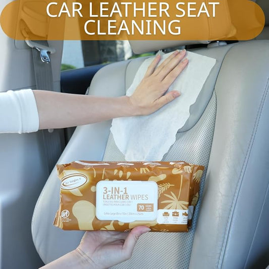 Air Jungles Car Interior Cleaning Wipes Set 210 Count, XL 8" x 10" | Multi-Purpose Wipes For Car Leather Seat, Windshield Window Mirror Cleaning, Steering Wheel & Vinyl Cleaning