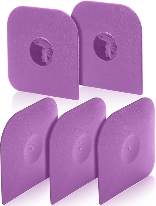 Herda Pan Scraper Pot Scraper Plastic Kitchen Scraper Tool, 5pcs Food Scraper Dish Scraper Hard Nylon Platic Cleaning Scraper Tool for Kitchen Pan, Pot, Cast Iron (Purple)
