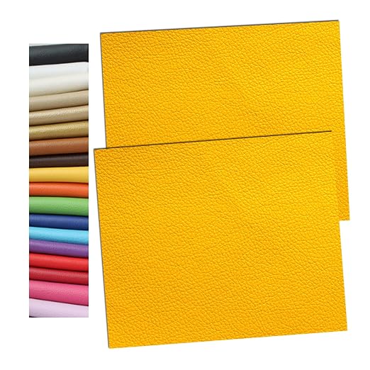 2 Pcs Sofa Repair Self Adhesive Leather Tape Patch Strong Adhesive Car Seat Furniture Repair Patches High Low Temperature Wear Waterproof Resistant (10 x 12 inch/2pcs, Yellow)