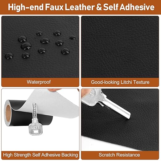 Vinyl Repair Kit, Leather Repair Kit 4 x 70 inches Leather Repair Patch for Furniture, Leather Couch Patch for Sofas, Furniture, Car Seats, Office Chairs, Interior - Dark Grey #1