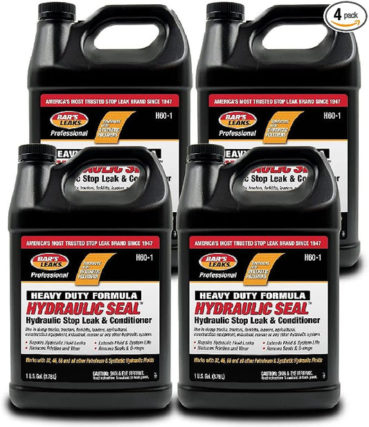 Bar's Leaks H60-1-4PK Hydraulic Seal Stop Leak & Conditioner, 1 Gallon, 4 Pack