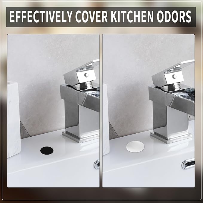 3 Pcs Sink Hole Covers Caps Faucet Hole Cover White Kitchen Sink Plug, Kitchen Sink Caps for Tap Holes Plate Stopper Cover Blanking Metal Plug, 2 Inch Faucet Cover for Kitchen Sink