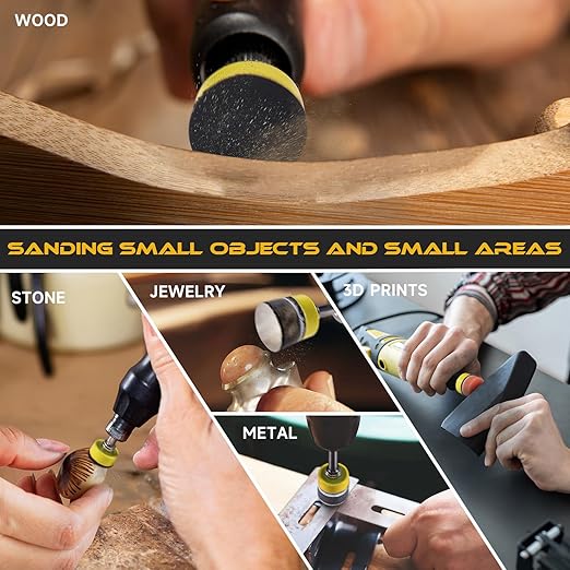 317 PCS 1 Inch Sanding Disc, GOH DODD Hook and Loop 60 to 10000 Grit Wet Dry Sandpaper Micro Sand Paper with 1/8" 1/4" Shank, Backing Pad, Polishing Pads, Foam Pads for Auto Metal Glass Resin Wood