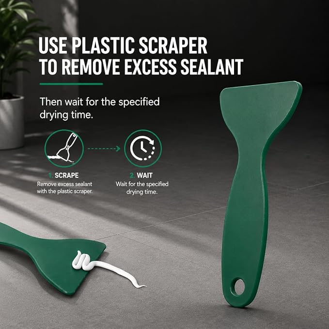 6-in-1 Caulking Tool & Caulk Remover Kit with Dual-End Multi-Function Handle – Grout Scraper, Silicone & Acrylic Sealant Remover for Bathroom, Kitchen & Tile Sealing.