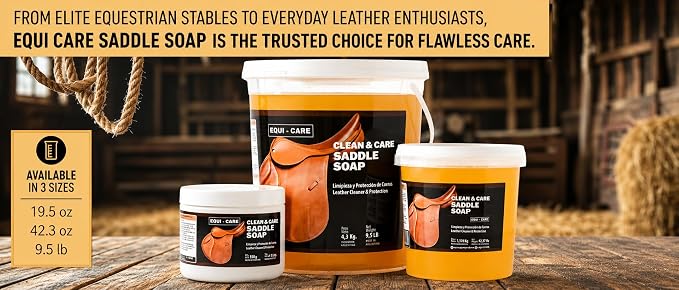 EQUI - CARE: Clean & Care Saddle Soap, Glycerin-Based soap with Added Moisturizers Designed to Clean and Condition Leather. Keep Your Leather tack and Equipment in top Condition.