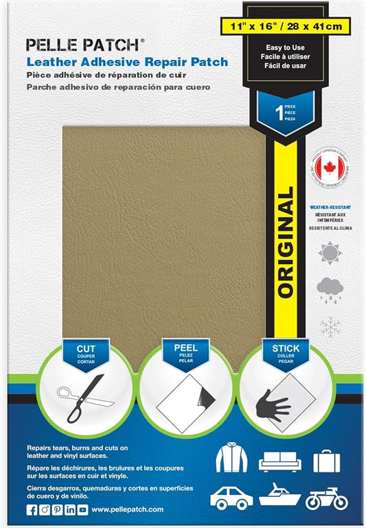 Leather Furniture Repair Patch - 25 Colors Available - Original 11x16 - Beige-Yellow