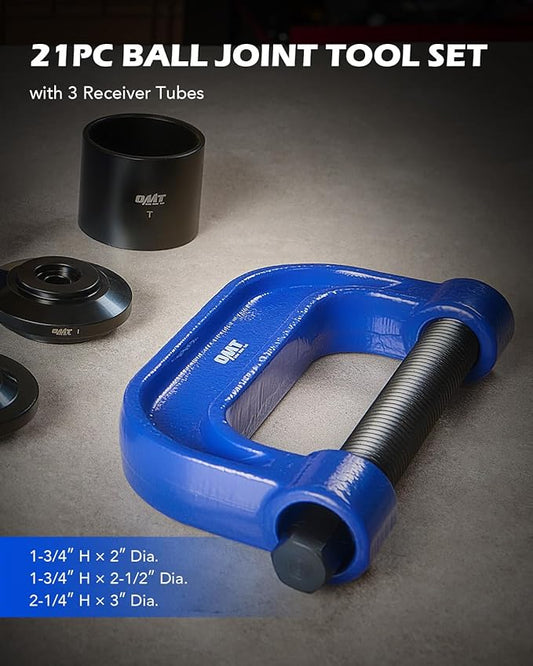 Orion Motor Tech Ball Joint Press Kit, 21-Piece Ball Joint Removal Tool for Installing and Removing Ball Joints, U Joints, and Anchor Pins, Heavy Duty Ball Joint Press Tool for 2WD and 4WD Vehicles