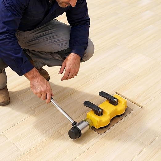Laminate Floor Repair Kit – Double-Sided Heavy Duty Floor Gap Fixer Tool with Enhanced Suction Cup & 2 Pcs Adhesive Pads for Vinyl Plank, Hardwood & Tile – Close The Gaps, No More Tripping (1pc kit)