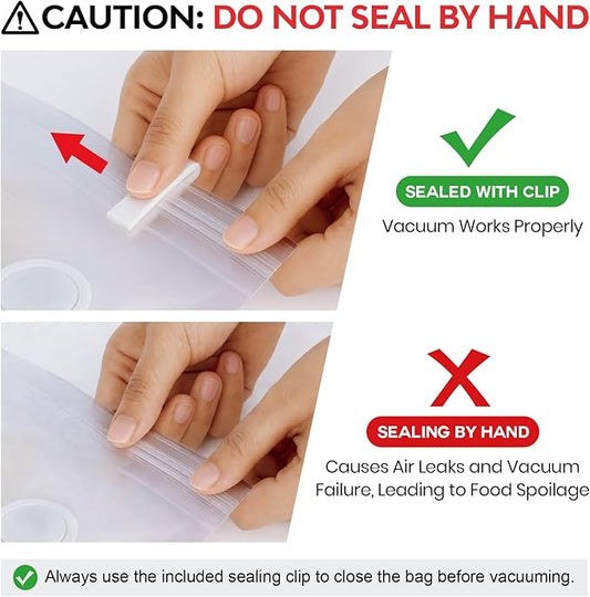 Reusable Vacuum Sealer Bags for Food: 30Pcs BPA-Free Reusable Vacuum Seal Bags with Air Valve & 2 Seal Clips, Plastic Clear Freezer Safe Vacuum Food Storage Bags, Microwaveable Seal Bags for Kitchen