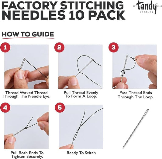 Tandy Leather Stitching Needle - Smooth Hand Sewing with Blunt Tip Control - Consistent Results for Crafting and Repair Projects - 10 Pack