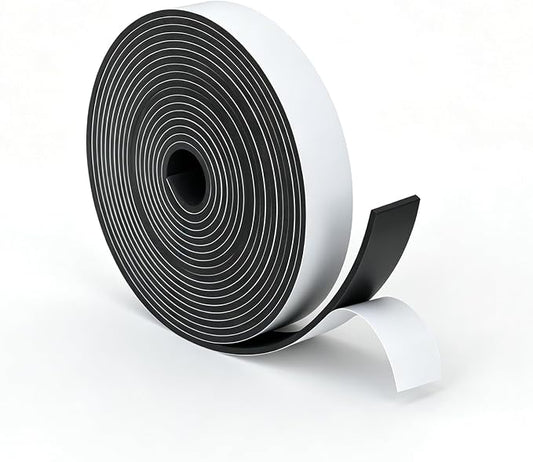 2" Wide x 1/8" Thick Closed Cell Weather Stripping, Sponge Rubber Foam Tape Single Sided for AC Window Seal and Door Frame Insulation, High Density Foam Strip with Self-Adhesive, Soundproof 16.5ft