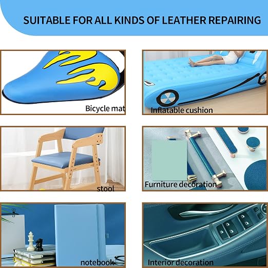 Oversized Leather Repair Tape, Adhesive Repair for Leather,17.7 x 78.8inches, for Sofas, car Seats, Furniture, Bags, Jackets, Armchair Tear Repair Patches (Sky Blue)