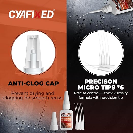 Metal Super Glue 28.3g 1oz, Thick Clear Instant Heavy Duty CA Glue Liquid for Metal Crafts Stainless Steel Aluminum, Strong Multifunctional Cyanoacrylate Adhesive for Glass Ceramic Plastic Wood Rubber