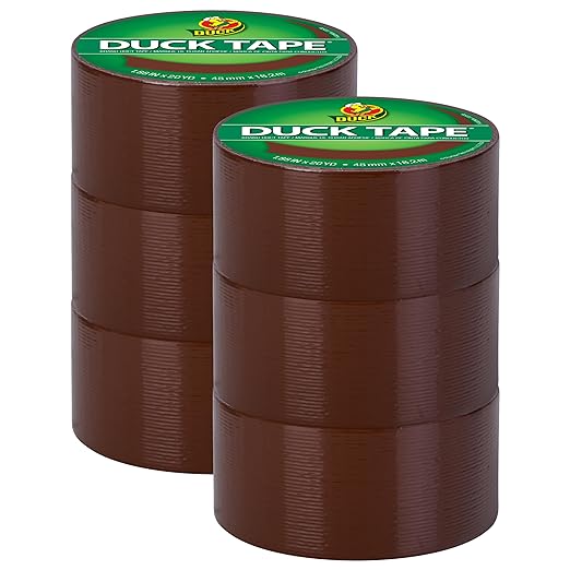 Duck Brand Color Duct Tape, 6-Roll, Brown (1304965_C)