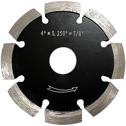 4" Diamond Crack Chaser Blades for Routing and Repairing Cracks in Concrete and Asphalt - 1/4" Width with a 7/8" Non-Threaded Arbor