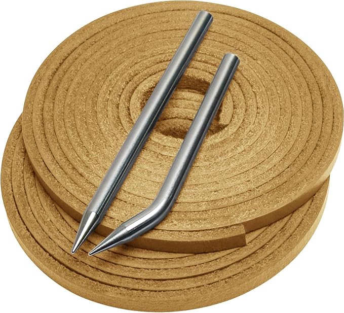 Softball Baseball Glove Lace, Mitt Lace Repair Kit Includes 2 Leather Laces and Lacing Needle for Catcher's Glove