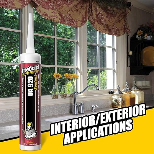 Titebond UA 920 Sealant, Dark Bronze – Urethane Acrylic Elastomeric Caulk, Crackproof & Flexible, UV Resistant, Paintable in 1 Hour, Interior & Exterior Use – 10.1 Oz, 87031