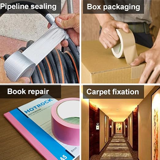 3 Roll Heavy Duty Tape - Professional Grade Outdoor Waterproof Tape, Hand Tearable, Repair Tape for Industrial & Professional Use, 1.88 Inch x 30 Yards, Pink