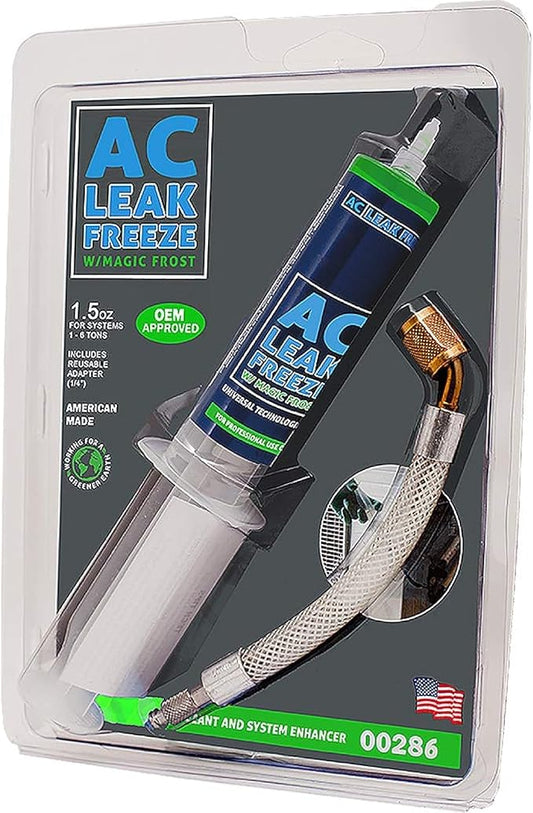 RectorSeal AC Leak Freeze Magic Frost with 1/4" Adapter 45322 Leak Sealant, Non- Polymer Formula & Safe for Refrigeration Systems, Easy Application, HVAC, 0.5 oz.
