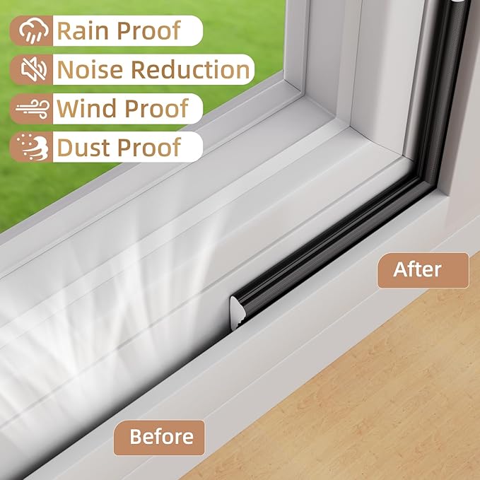 KNEELISA 118” Wedge-Shape Foam Window Weather Stripping Door Seal Strip,Soundproofing Frame Insulation Tape for Exterior Front Door,Noise Cancelling Window Inserts,Door Gap Filler Light Blocker,Black
