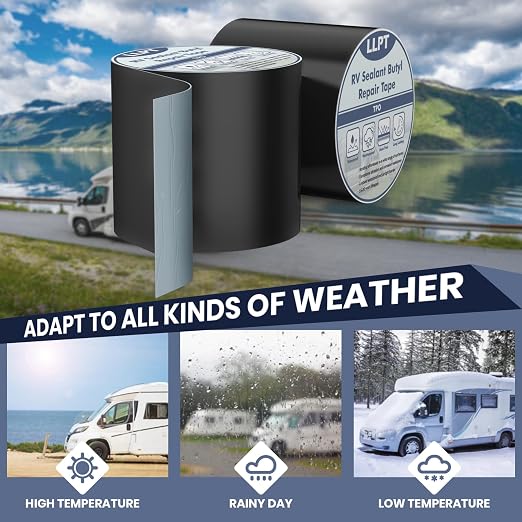 LLPT Roof Seal Tape White 6" x 50 Ft UV Stable RV Sealant Repair Tape Extreme Durable Waterproof Airtight Patch Tape for Window RV Repair Boat Vent Trailer Camper Motorhome (SV62110WT6)