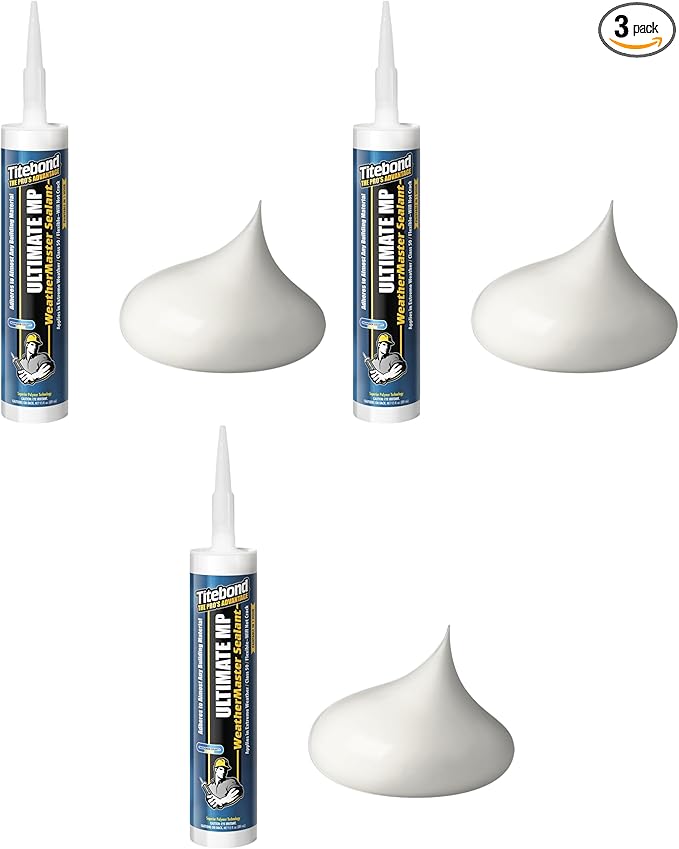 Titebond 71001 WeatherMaster Ultimate MP Sealant Cartridge, 9.5 oz., White (Pack of 3)