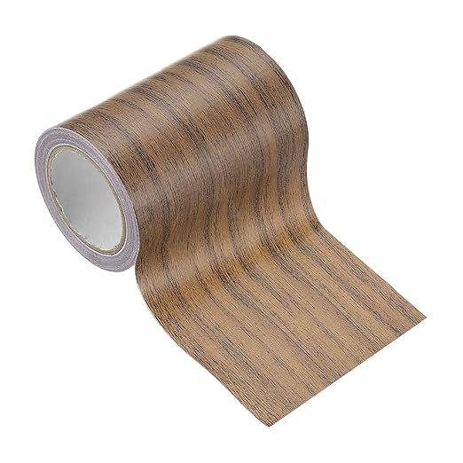 PATIKIL Wood Grain Tape 3.15" x 15 Ft, Self-Adhesive Wood Texture Repair Tape Realistic Wooden Effect Patch for Furniture Cabinets Floor Walls,Dark Brown Oak