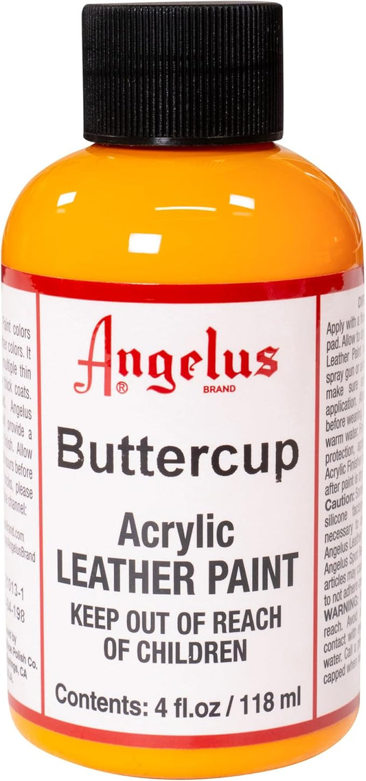 Angelus Acrylic Leather Paint, 4 Fl Oz (Pack of 1), Buttercup