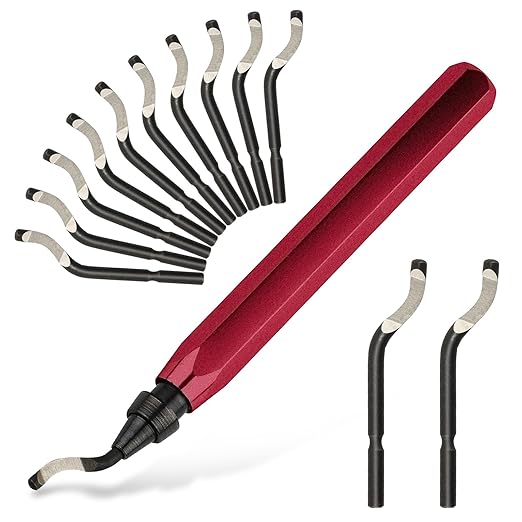 Deburring Tool with 12 HSS Blades, 12 High-Speed Steel Blades for 3D Prints, Metal, PVC & Plastic
