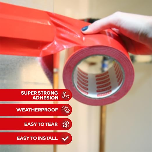 XFasten Super Strong Duct Tape 2 Inches x 50 Yards (Red, 2-Inch by 50-Yards)