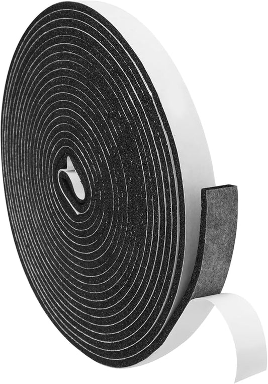 DGSL Foam Insulation Tape, 1/2In x 1/8In x16.5Ft Weather Stripping Door Seal Strip for Doors and Windows,Sliding Doors, Soundproofing Door Seal,Weatherstrip,Air Conditioning Seal Strip
