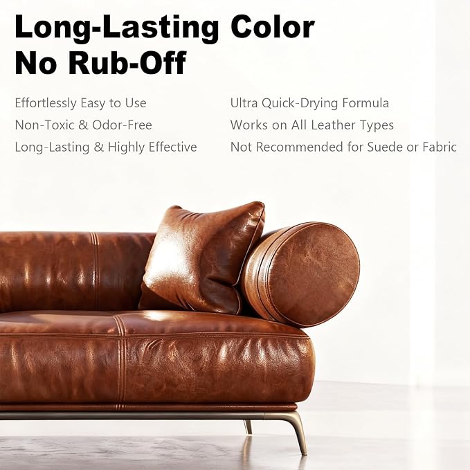 Black Leather Repair Kit, Black Leather Recoloring Balm, Leather Dye - Restore & Renew Scratch, Faded and Aged Leather & Vinyl Couches, Boots, Car Seats or Leather Furniture
