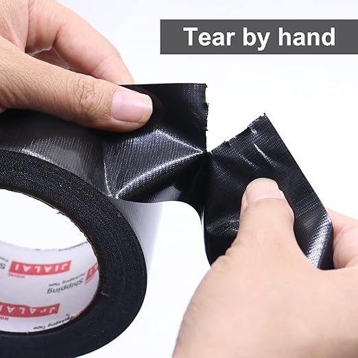 JIALAI HOME Heavy Duty Duct Tape, Black Tape 2 Inches x 30 Yards 3-Pack, 8.27 mil, Strong, Flexible, No Residue, All-Weather and Tear by Hand - for Repairs, Industrial, Professional Use