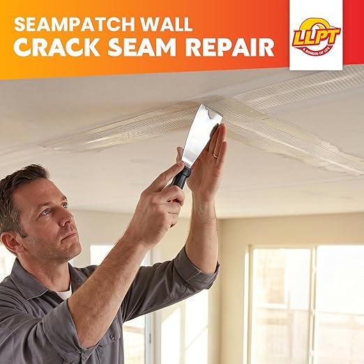 LLPT Drywall Repair Fiberglass Tape 7.8” x 100 Feet Industrial Grade Extra Strength Fiber Mesh Heavy Duty Self Adhesive for Seam Patch Wall Crack Seam Repair Color White (DRF810)
