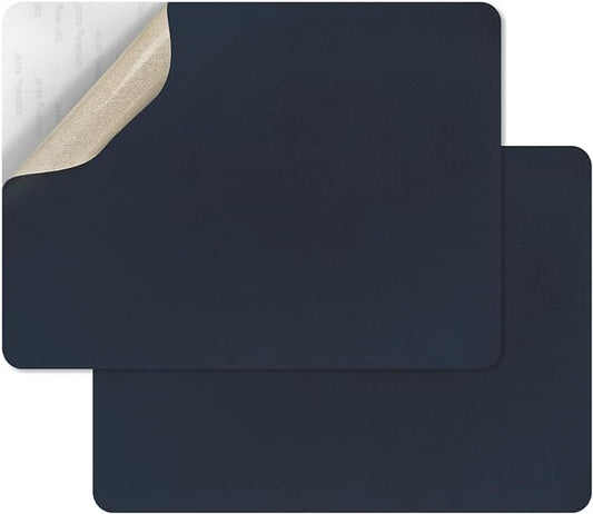 SYLVASS Self Adhesive Leather Repair Patches for Couch, Sofas, Furniture, Car Seats, Office Chairs, Pack of 2 Dark Blue