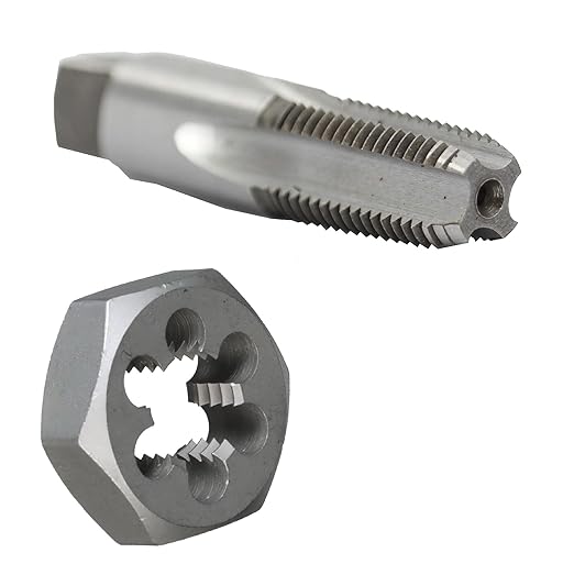 Drill America 1/8" NPT Pipe Tap and Die Kit, Carbon Steel Pipe Tap and Pipe Die - Hex Shape, POUT Series
