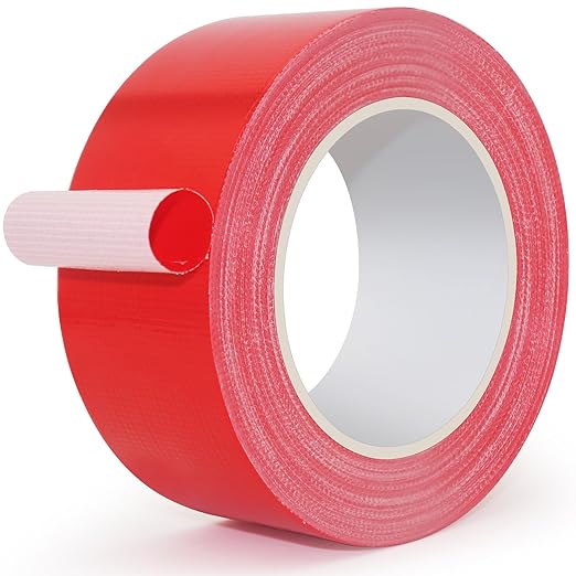 Duct Tape Red, 2 Inches x 32 Yards, Heavy Duty Waterproof, Strong, Durable, Easy-Tear by Hand, Residue-Free for Home Repairs, Industrial, Fixed Carpet Edge, DIY Projects