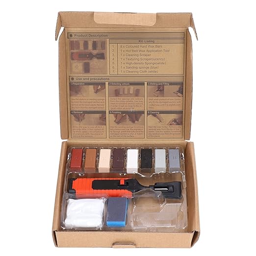 Tile Repair Electric Heating Pen, Tile Porcelain Repair Kit with Electric Heating Pen and Wax, 8 Colors Crack Gaps Repairing Tools Wall Nail Hole Repairing Kit for Stone Porcelain