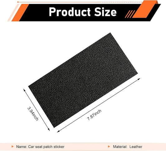 2 PCS Leather Repair Patch, 8 × 4 Inch Self-Adhesive Car Seat Repair Tape, Waterproof Leather Repair Kit, Universal for Car Seats, Couch, Sofas, Handbags, Jackets, Furniture (Black)