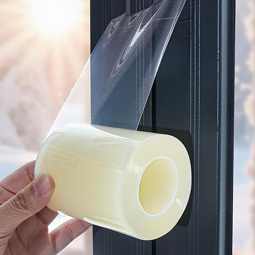 Birllaid Clear Window Weather Sealing Tape, Window AC Tape, 3 Inch x 65 FT Waterproof Blocker for Cold Heat Air, Windproof, No Residue Strong adheisve