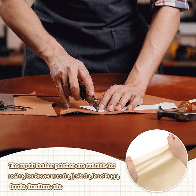 MECCANIXITY Leather Repair Patch 14"x54" Self-Adhesive Leather Vinyl Repair Tape Kit for Furniture Couches Sofa Chair Car Boat Seats Jackets, Azure Blue